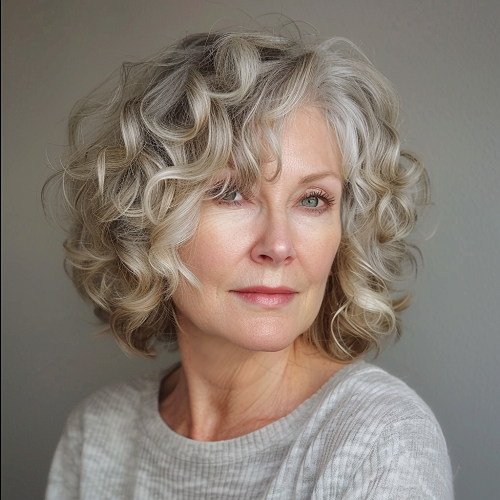 Sassy curly bob over 50