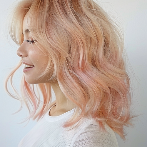 light blonde pastel pink hair color