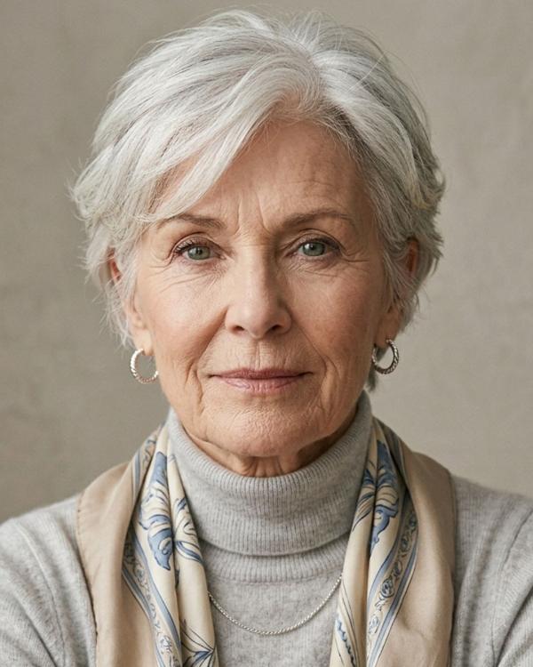 Wash and Wear Older Women Haircut Feathered Pixie