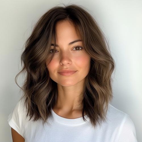 Vintage Waves with Modern Layers Medium Haircut