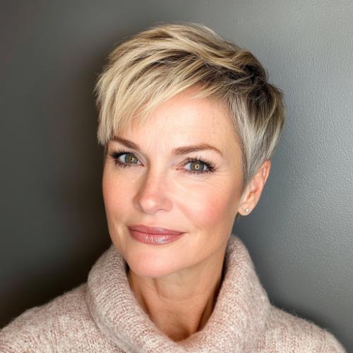 Classic pixie cut for women over 50