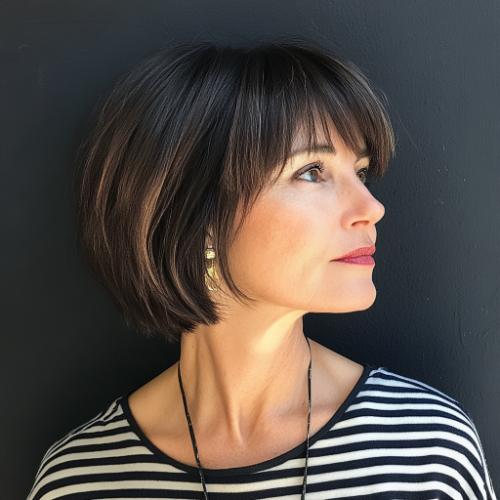 Short Bob wash-and-wear hairstyle for women over 60