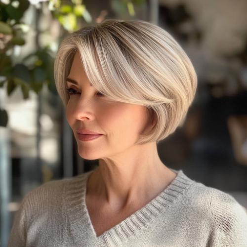 Short pixie bob haircut for women over 50