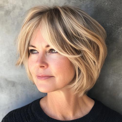 Short layered bob for women over 50