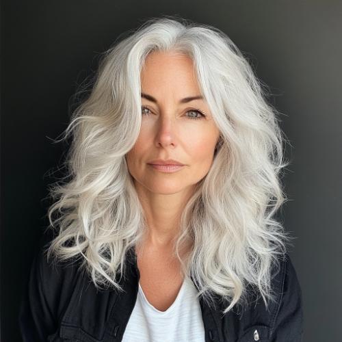 light silver platinum gray locks for women over 50