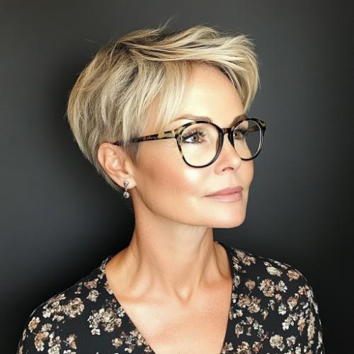 Tapered Pixie Cut wash-and-wear hairstyle for women over 60