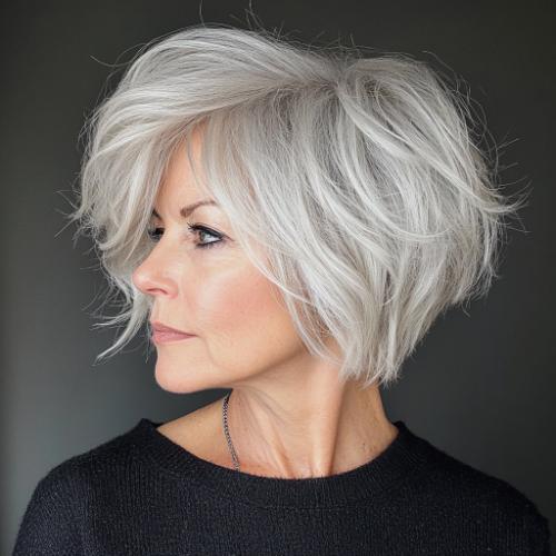 gray pixie bob cut for women over 50