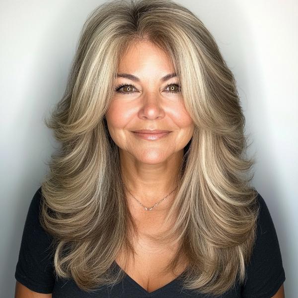 hair tones older plus-size woman