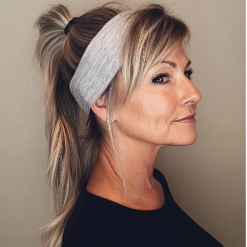 Ponytail for an older woman