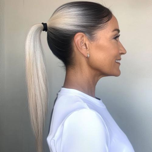 Ponytail for an older woman