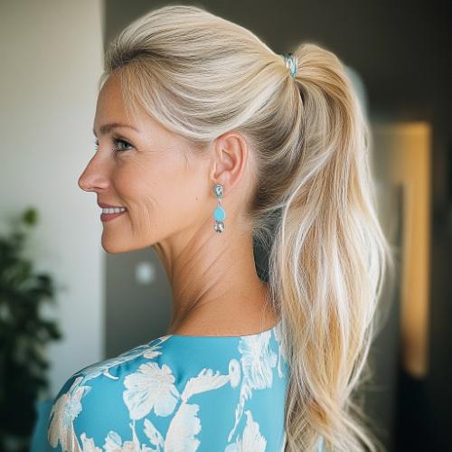 Ponytail for an older woman