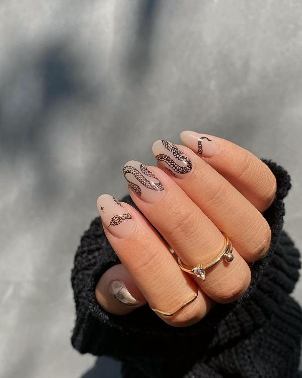 snake nail stickers