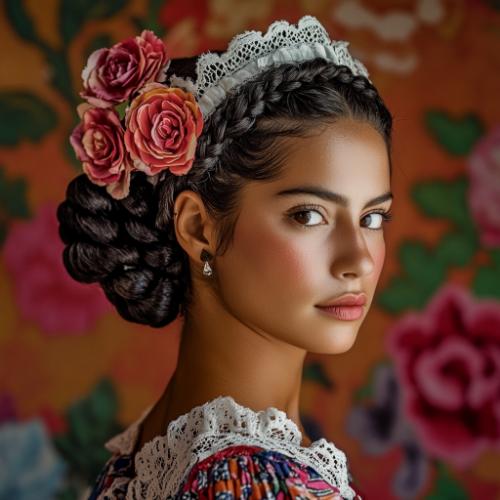 Mexican braid hairstyle with a blend of modern and traditional details