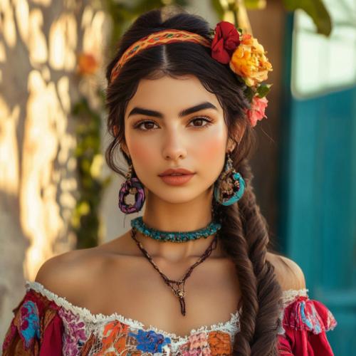 Mexican braid with intricate weaving and vibrant details