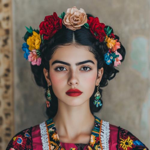 Classic Mexican braid hairstyle with a touch of cultural flair