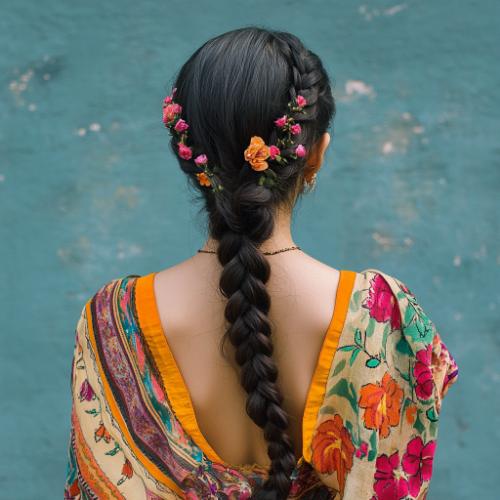 Mexican braid with decorative elements showcasing cultural heritage