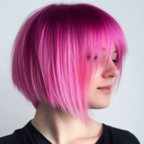 Trendy pink bob hairstyle