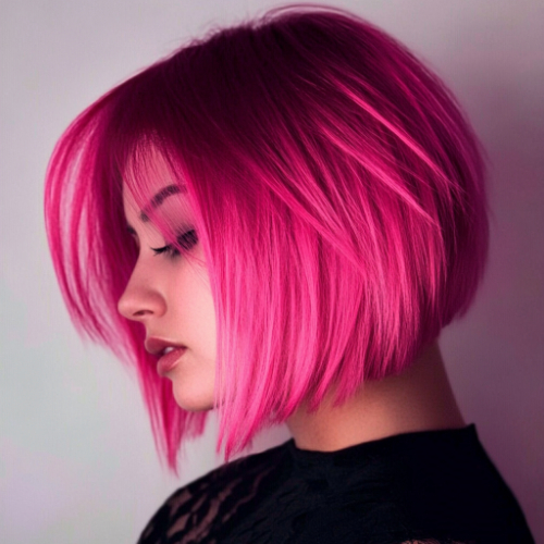 Chic pink bob style