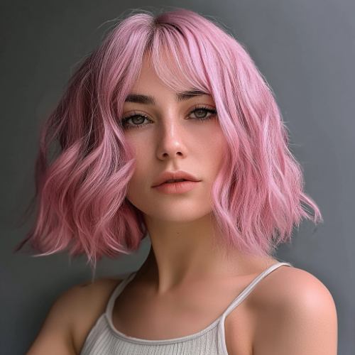 Stylish pink bob hairstyle