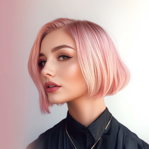 Elegant pink bob style