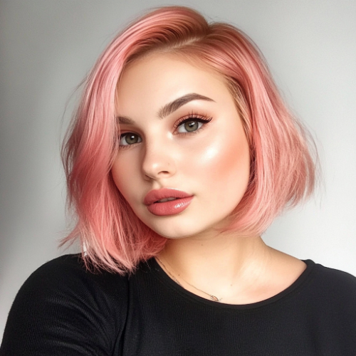 Vibrant pink bob cut