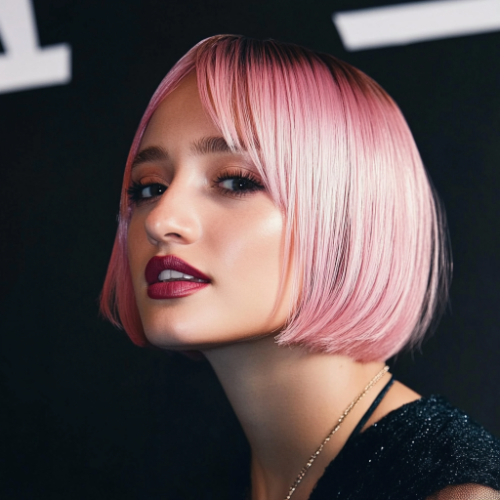 Trendy pink bob style