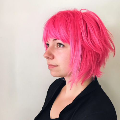 Trendy pink bob hairstyle