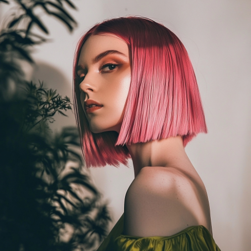 Trendy pink bob style