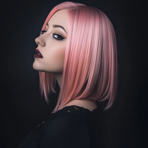 Sophisticated pink bob haircut