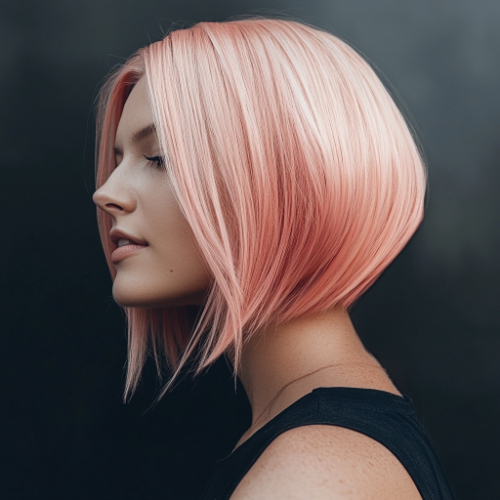 Cute pink bob hairstyle