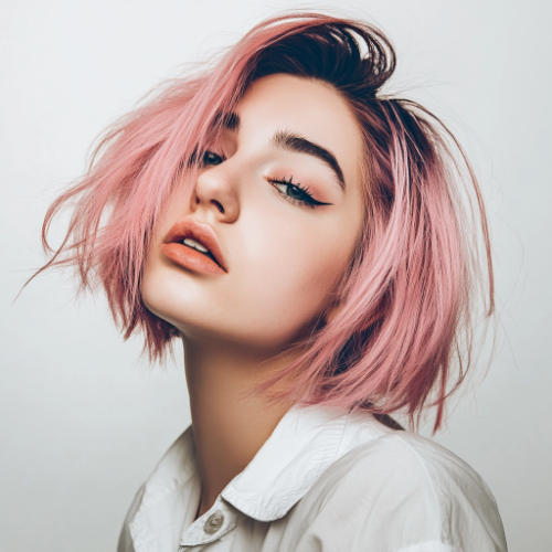 Chic pink bob style