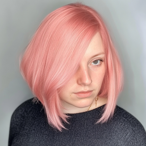 Bright pink bob hairstyle