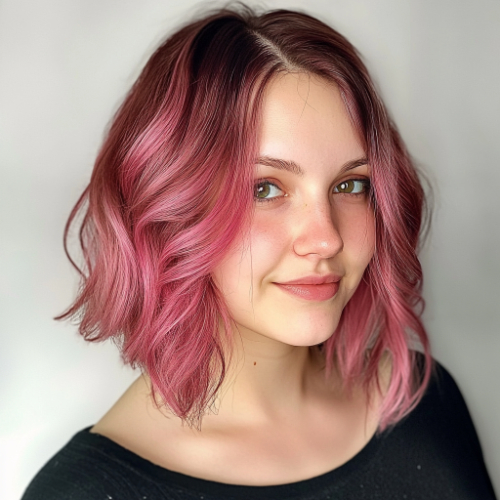 Stylish pink bob hairstyle