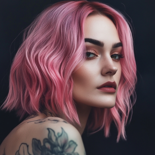 Elegant pink bob style