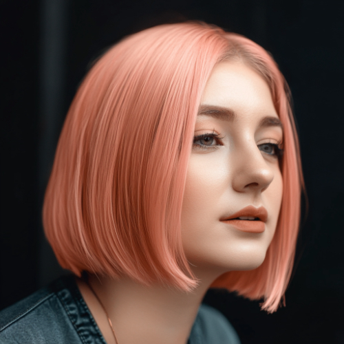 Vibrant pink bob cut