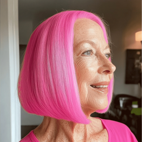 Trendy pink bob hairstyle