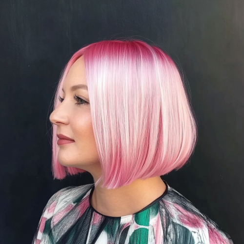 chic pink bob style