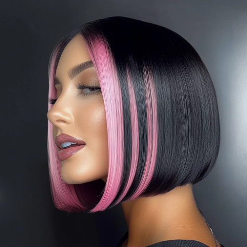 pink bob hairstyle