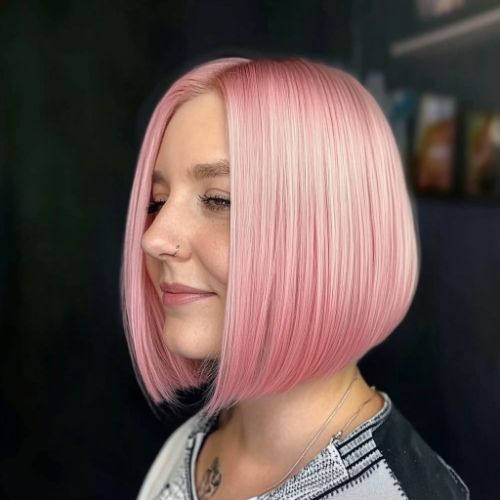 Chic pink bob style