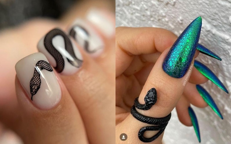 Serpent Skin Nails Design