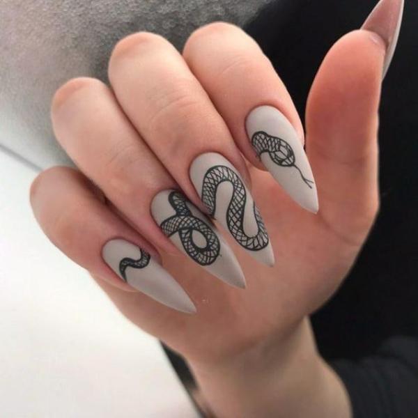 snake nails long