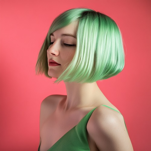 Seafoam Green Bob - woman