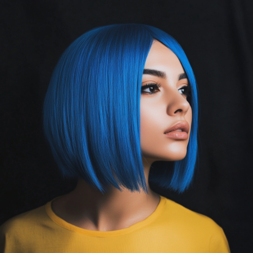 elegant blue bob look