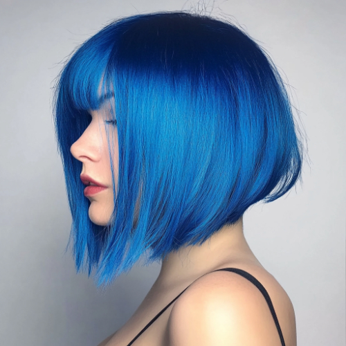 refined blue bob style