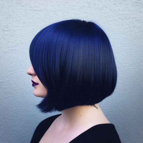 stylish blue bob hairstyle