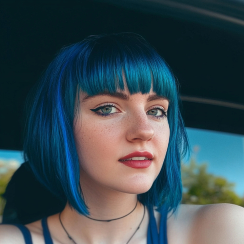 elegant blue bob style