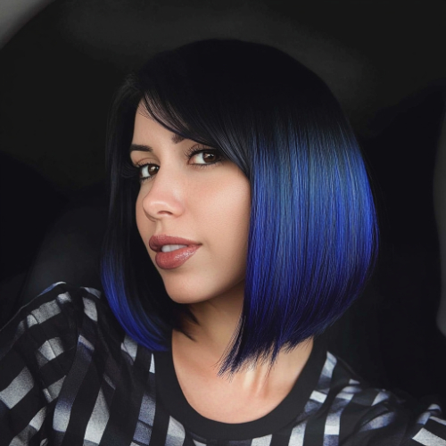 classic blue bob style