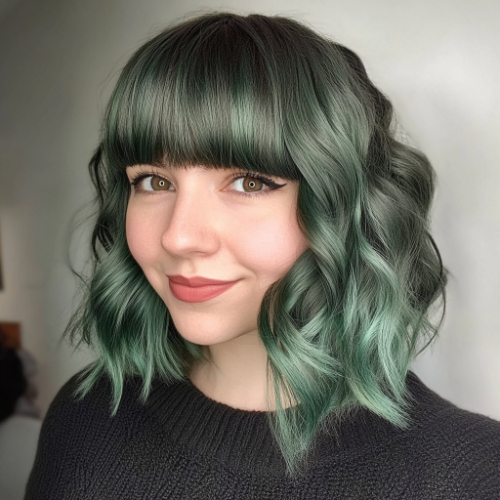 green bob wavy