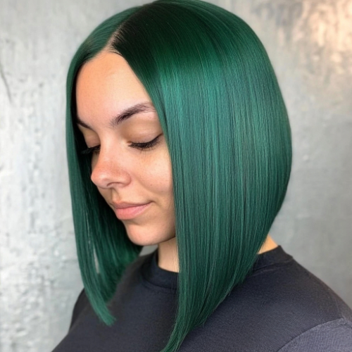 bob with green ombre