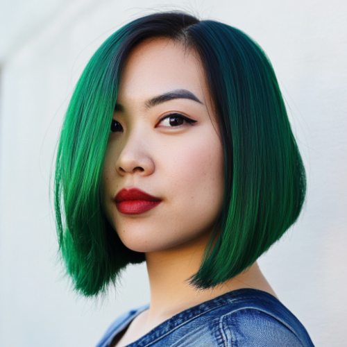 inverted green bob